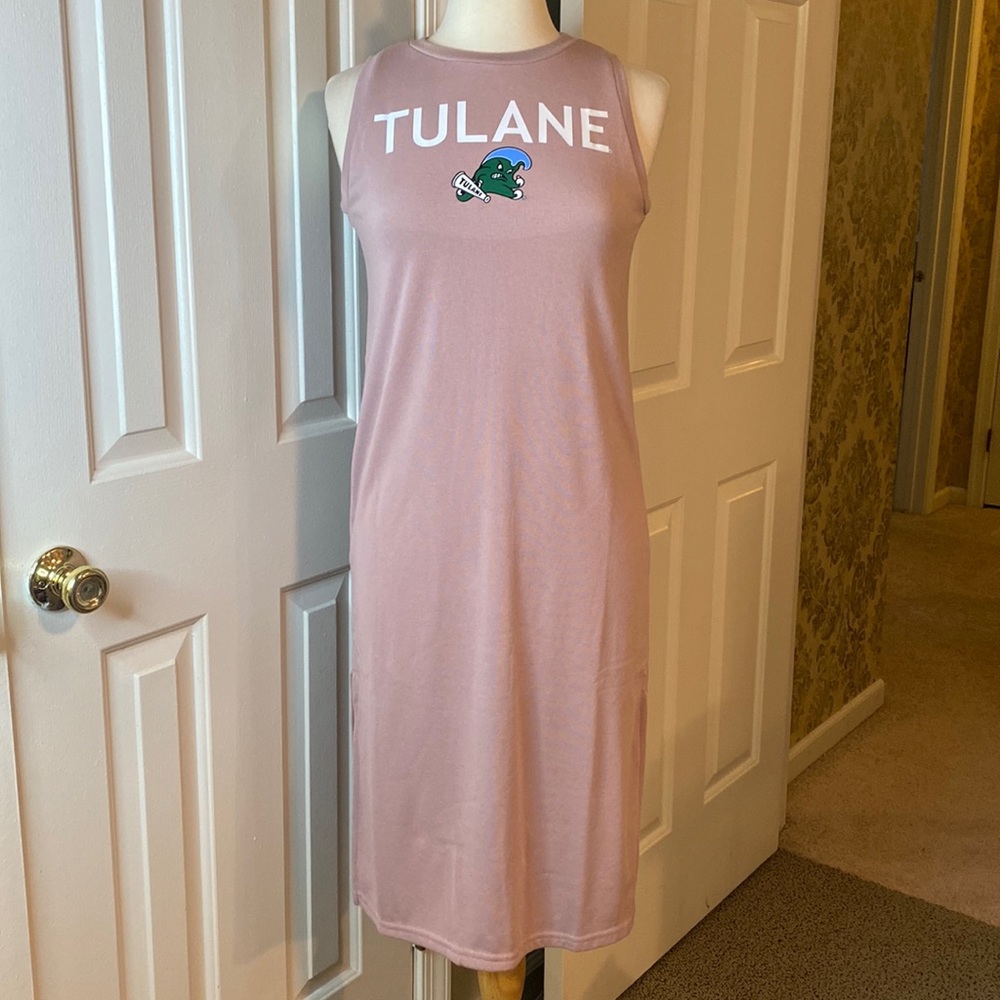 NWOT Tulane University T-Shirt Tank Dress Size Small Light Purple